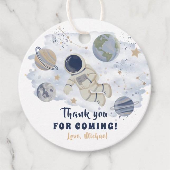 Planets Rymden Galaxy Birthday Tack Gåvor Etiketter (Framsida)