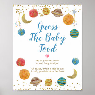 Planets Rymden Galaxy gissar Baby Food Poster