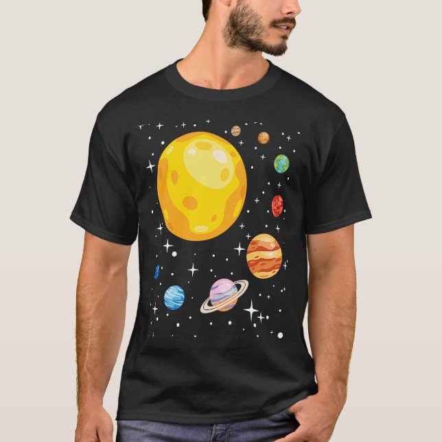 Planets Solar System Planetarium Astronomy Astroph T Shirt (Framsida)