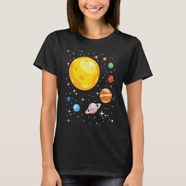 Planets Solar System Planetarium Astronomy Astroph T Shirt (Framsida)