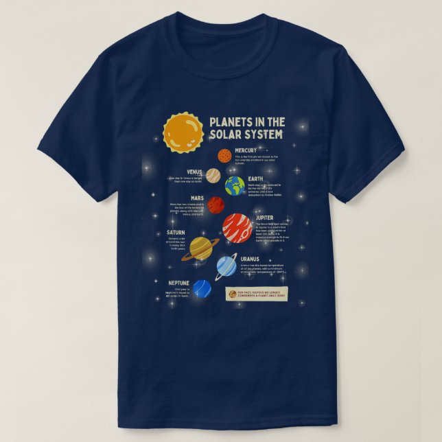 Planets Solar System Rymden Science Boys Girl T Shirt (Design framsida)
