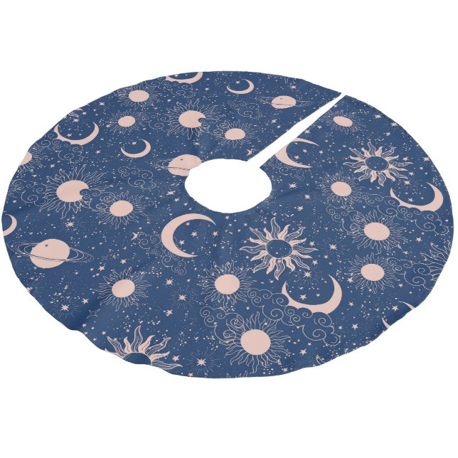 Planets & Stars Mönster Julgransmatta Borstad Polyester (Vinklad)