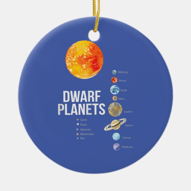 Planets T-Shirt Solar System Julgransprydnad Keramik (Framsidan)