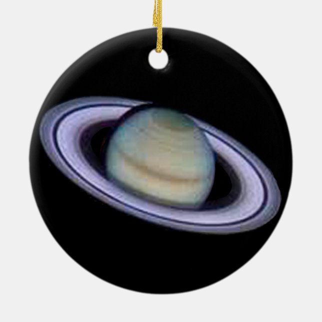 PlanetSaturn Ornament. Julgransprydnad Keramik (Baksidan)