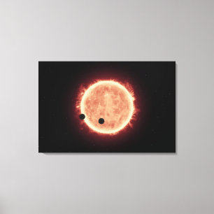 Planetter som transiterar Red Dwarf Star i Trappis Canvastryck