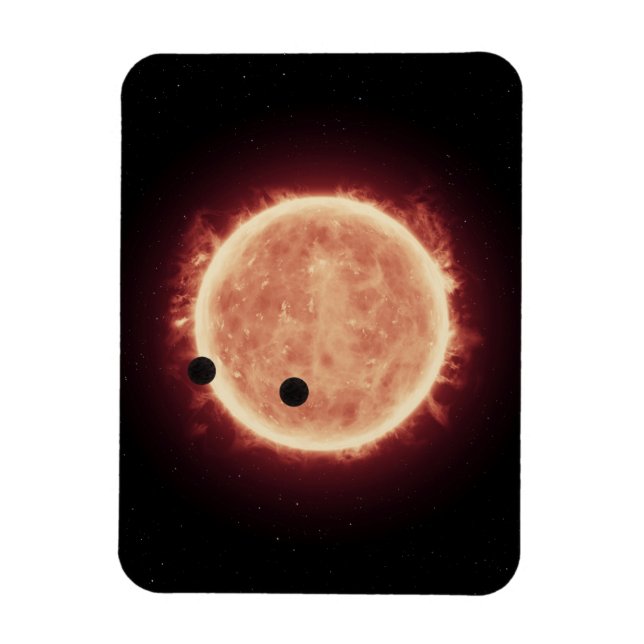 Planetter som transiterar Red Dwarf Star i Trappis Magnet (Vertikal)