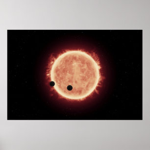 Planetter som transiterar Red Dwarf Star i Trappis Poster