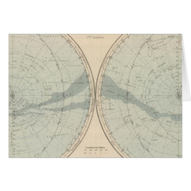 Planisphere Celeste Hemisphere Hälsningskort (Framsidan Horizontal)