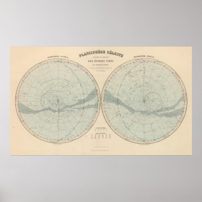 Planisphere Celeste Hemisphere Poster (Framsidan)