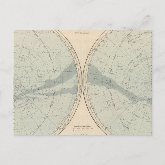 Planisphere Celeste Hemisphere Vykort (Framsida)