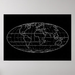 planisphere World map wall decor Poster