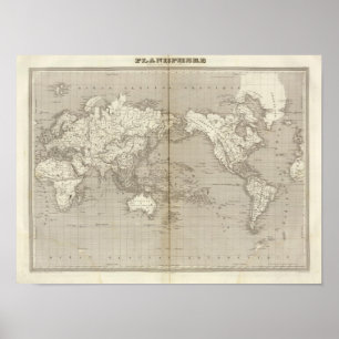 Planispherediagram av det sol- systemet poster