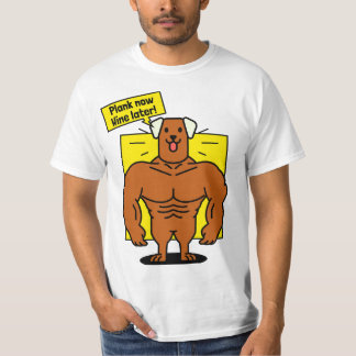 Plank Now Vin Later Funny Gym Shirt T