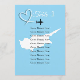 Plankort för Destinationsbröllop Cypern Karta Bord Inbjudningar