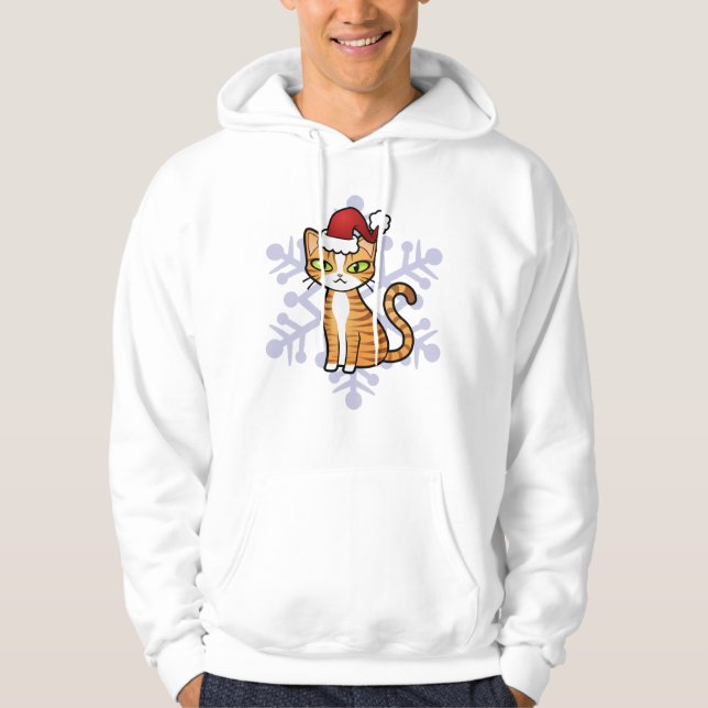 Planlägg din egna tecknadkatt (julen) hoodie (Framsida)
