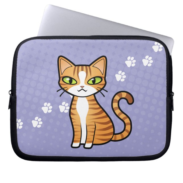 Planlägg din egna tecknadkatt laptop sleeve (Framsidan)