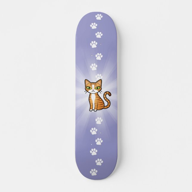 Planlägg din egna tecknadkatt skateboard bräda 20 cm (Framsida)