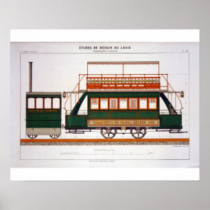 Planlägg för en ångaspårvagn, plätera 126 från poster