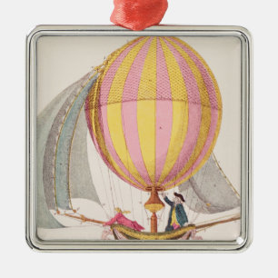 Planlägg för en dirigible, fransk, c.1785 julgransprydnad metall