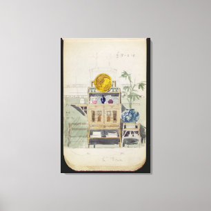 Planlägg för en serveringsbord, c.1860s-70s (w/c canvastryck
