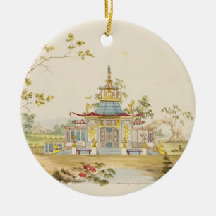 Planlägg för ett kinesiskt tempel, c.1810 (skriv julgransprydnad keramik