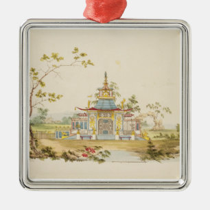 Planlägg för ett kinesiskt tempel, c.1810 (skriv julgransprydnad metall
