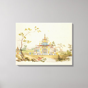 Planlägg för ett kinesiskt tempel, c.1810 (skriva canvastryck
