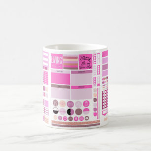 Planner Älskare Cutesy Stickers Kaffemugg
