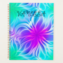 Planner grönt rosa fluorish fractal art