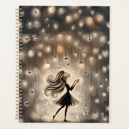 Planner med en Cascade of Glowing Ljus