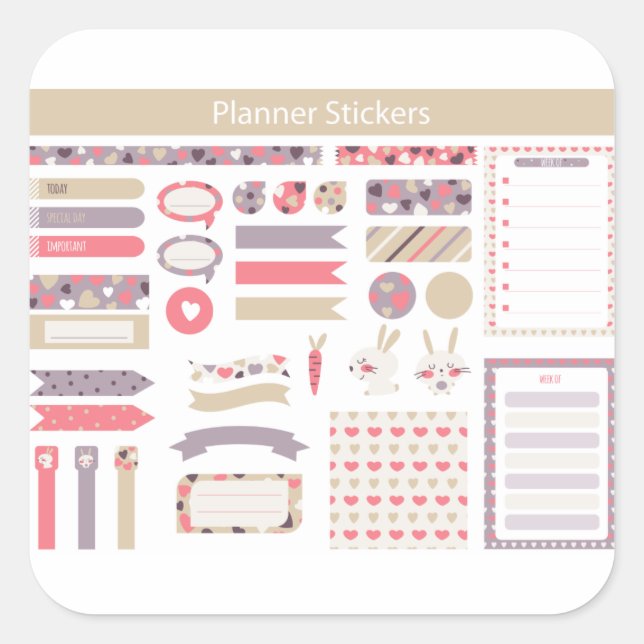 Planner Sticker Fyrkantigt Klistermärke (Framsida)