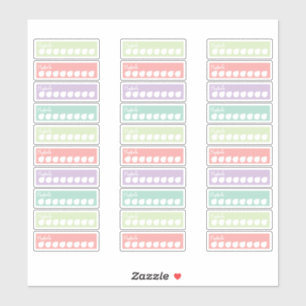 Planner Stickers Hydrate Tracker Pastel Rainbow Klistermärken