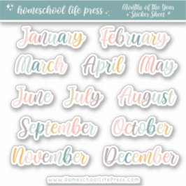Planner Stickers Retro Rainbow Monts of the Year Klistermärken