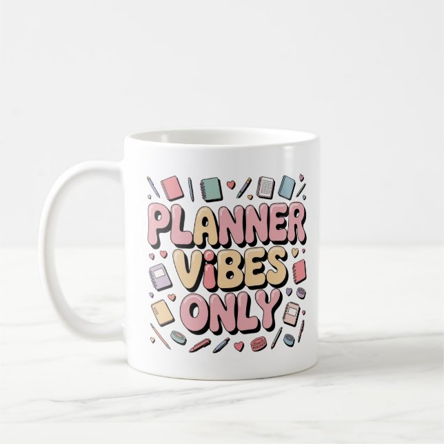Planner Vibes Endast pastelljournalföring tillbaka Kaffemugg (Vänster)