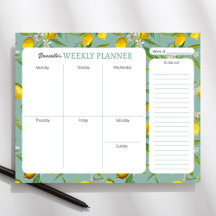 Plannerplatta för Lemon-tema Personlig varje vecka