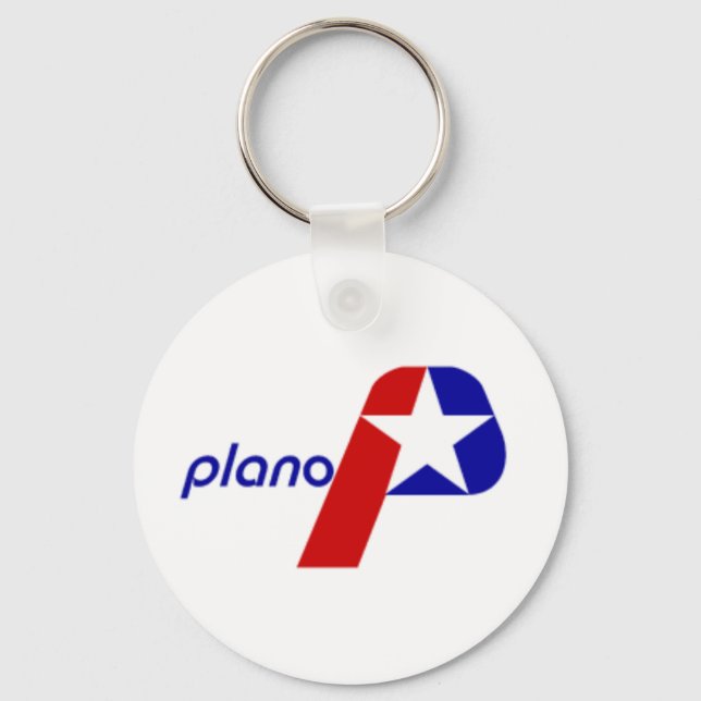 Plano (Texas) City flagga Keychain Nyckelring (Framsida)