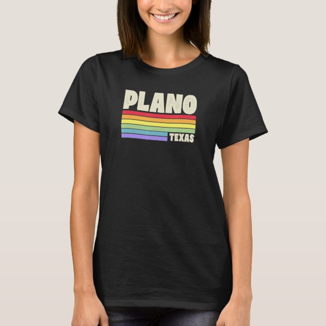 Plano Texas Pride Rainbow Flagga Gay pride Merch Q T Shirt (Framsida)