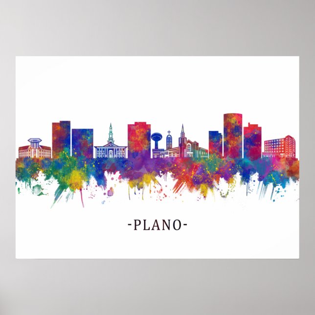 Plano Texas Skyline Poster (Framsidan)