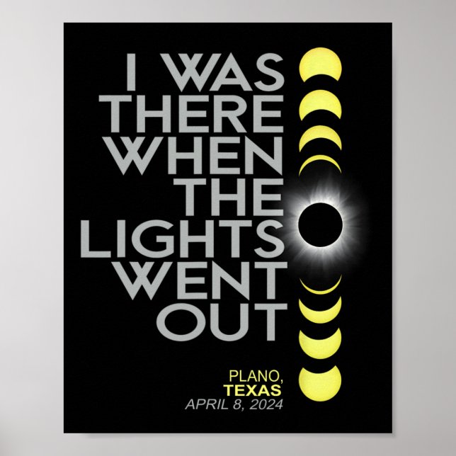 Plano Texas Total Solar Eclipse 2024 Poster (Framsidan)