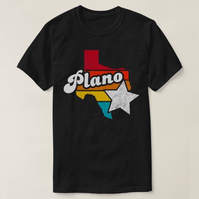 Plano Texas Vintage Distress Souvenir 2 T Shirt (Design framsida)