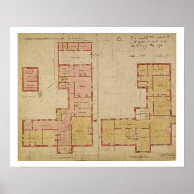 Plans for the Red House, Bexley Heath, 1859 (penna Poster (Framsidan)