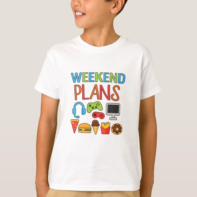 Plans Gamer Design – Kids Gaming Shirt Graphic, Vi T (Framsida)