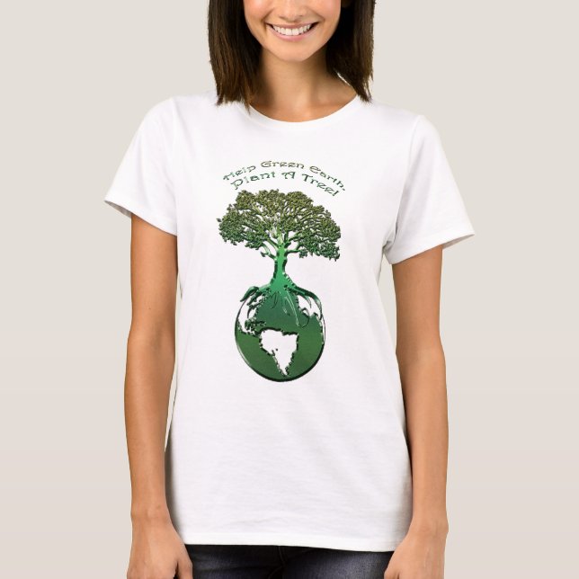 PLANT A TRÄD Ecology Art Earth Day Shirt T (Framsida)
