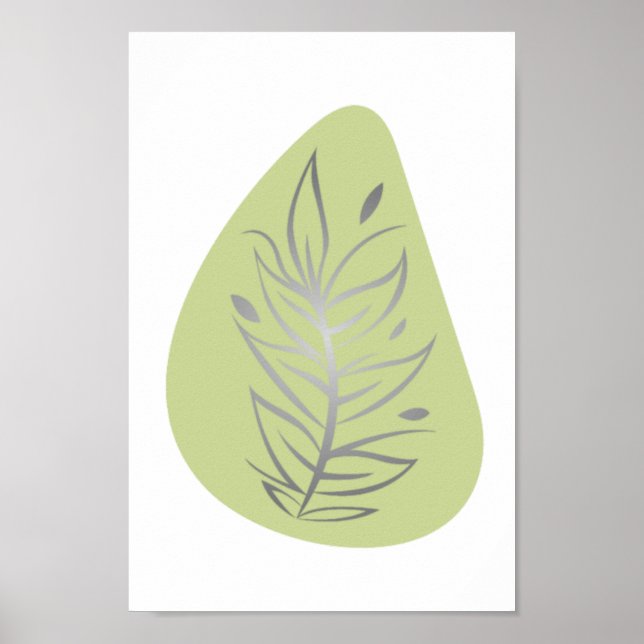 Plant Abstrakt Line Art Poster (Framsidan)