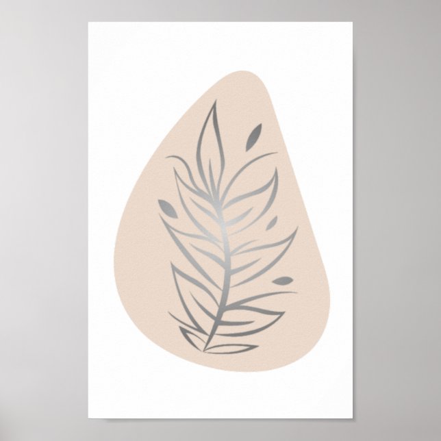 Plant Abstrakt Line Art Poster (Framsidan)