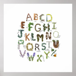Plant Alphabet Nature Nursery Botanical ABC Poster