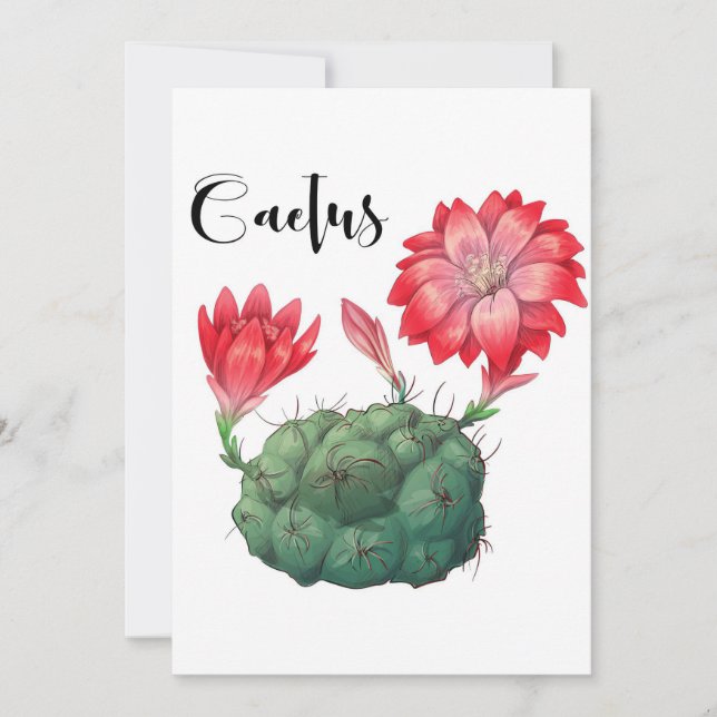 Plant Älskare Cactus Plant Tack Kort (Framsida)