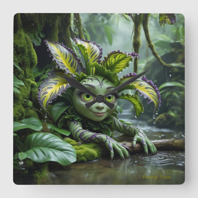 Plant Älskare Clock Fyrkantig Klocka (Framsida)