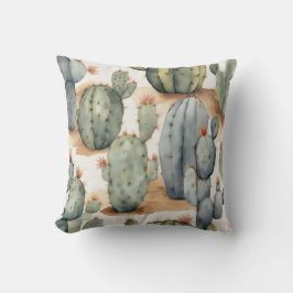 Plant Älskare Paradise Cactus Watercolor Kudde