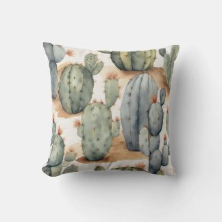 Plant Älskare Paradise Cactus Watercolor Kudde